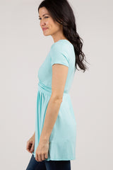 PinkBlush Mint Draped Front Nursing Top