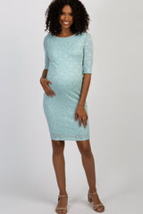 PinkBlush Light Blue Lace Maternity Dress