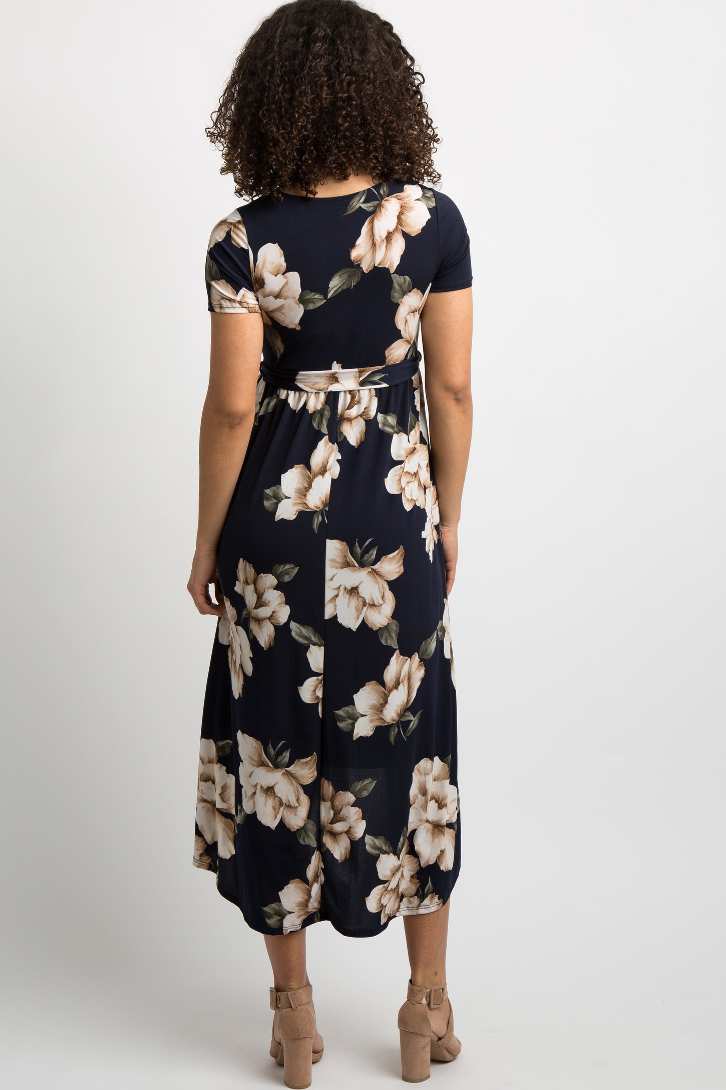 pink blush navy floral dress Pink Blush Womens Maternity Floral Dress Navy Blue Size Medium