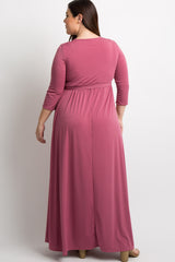 PinkBlush Mauve Sash Tie Wrap Plus Maxi Dress