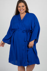 Royal Blue Plus Size Delivery/Nursing Maternity Robe