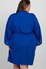 Royal Blue Plus Size Delivery/Nursing Maternity Robe