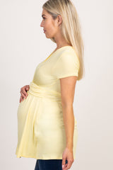 PinkBlush Yellow Draped Front Maternity/Nursing Top