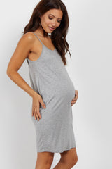 PinkBlush Grey Basic Maternity Sleep Dress