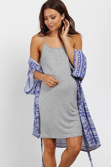 PinkBlush Grey Basic Maternity Sleep Dress