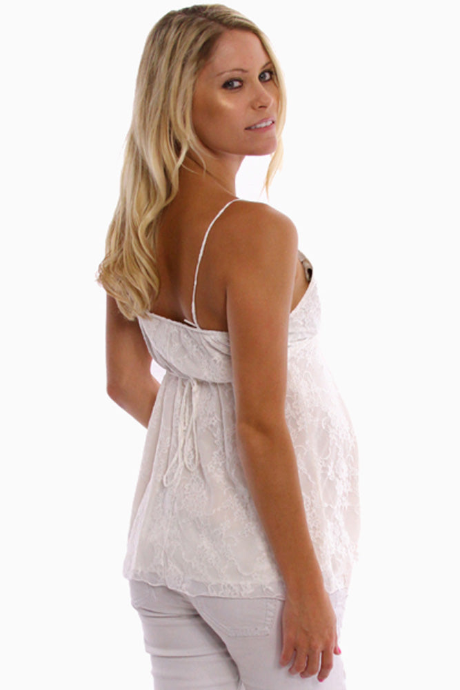 Ivory Lace Maternity Tank Top