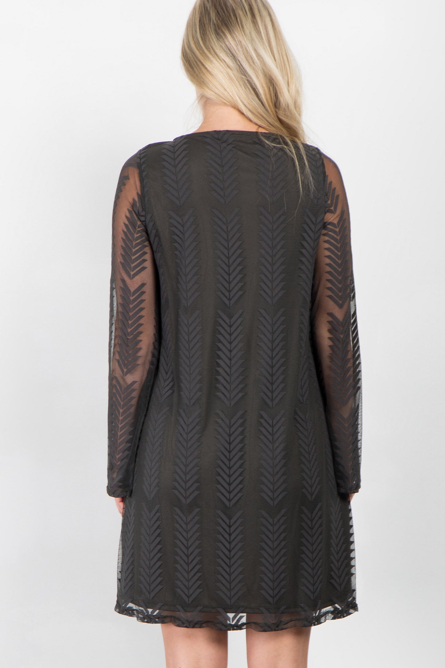 PinkBlush Dusty Olive Chevron Mesh Overlay Maternity Dress