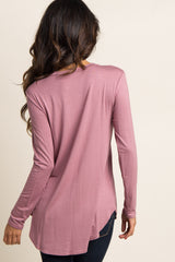 Pink Basic Long Sleeve Top