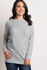 Heather Grey Basic Maternity Sweater