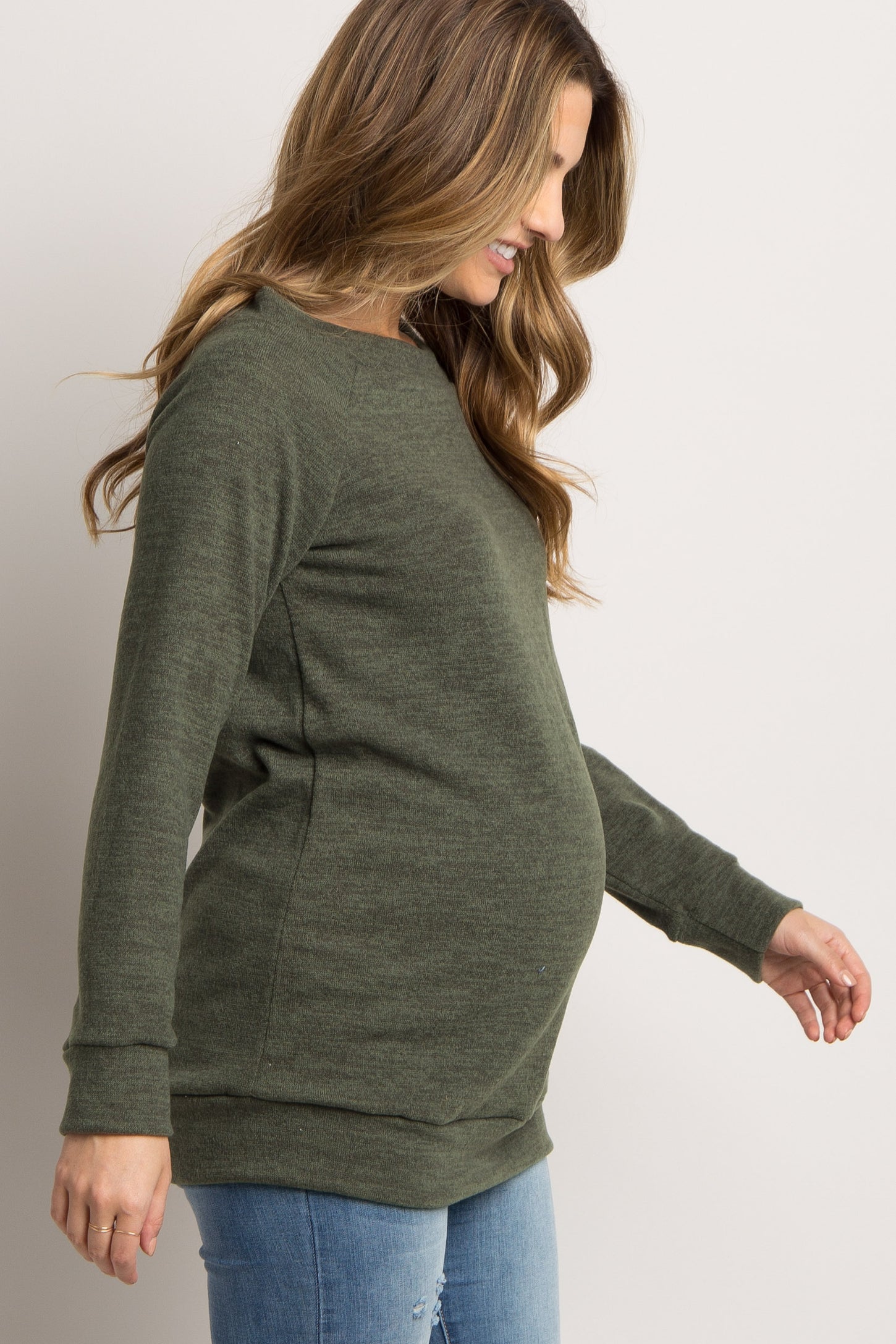 Olive Basic Maternity Sweater