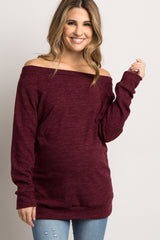 Burgundy Basic Maternity Sweater