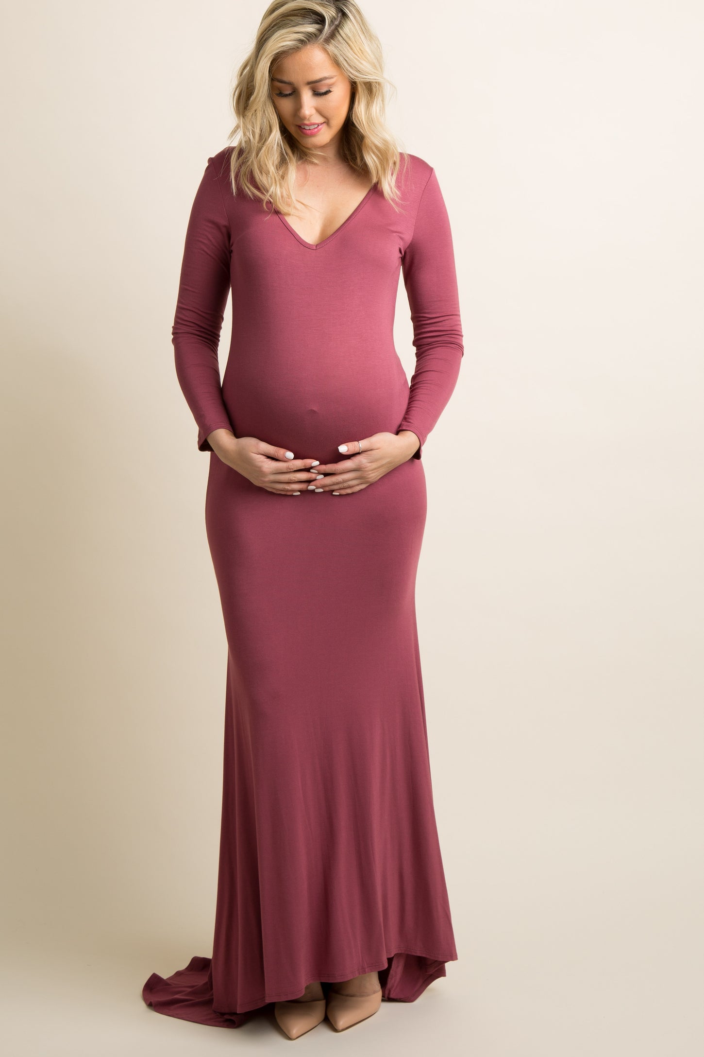 pink blush maternity photoshoot dress My Honest Pink Blush Maternity Review