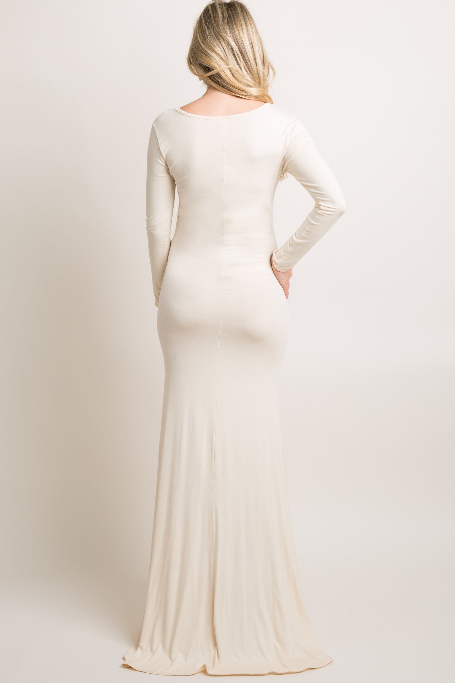 PinkBlush Beige Long Sleeve Photoshoot Maternity Gown/Dress PinkBlush Beige Long Sleeve Photoshoot Maternity Gown/Dress