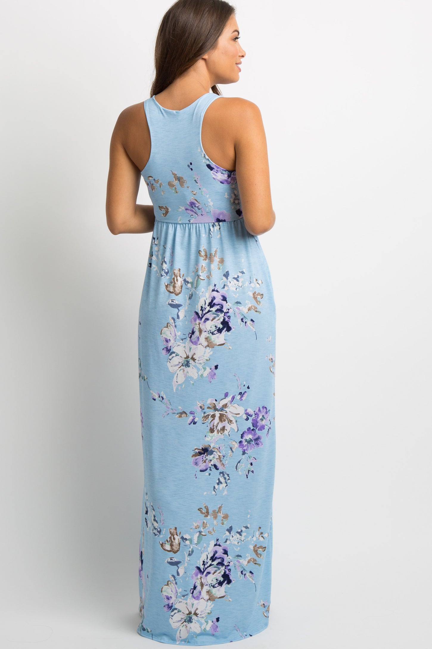 aqua floral sleeveless maxi dress Aqua Women's Floral Maxi Dress - Exclusive - Blue - Size M