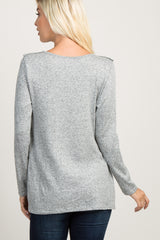 PinkBlush Heather Grey Ruffle Trim Wrap Nursing Top