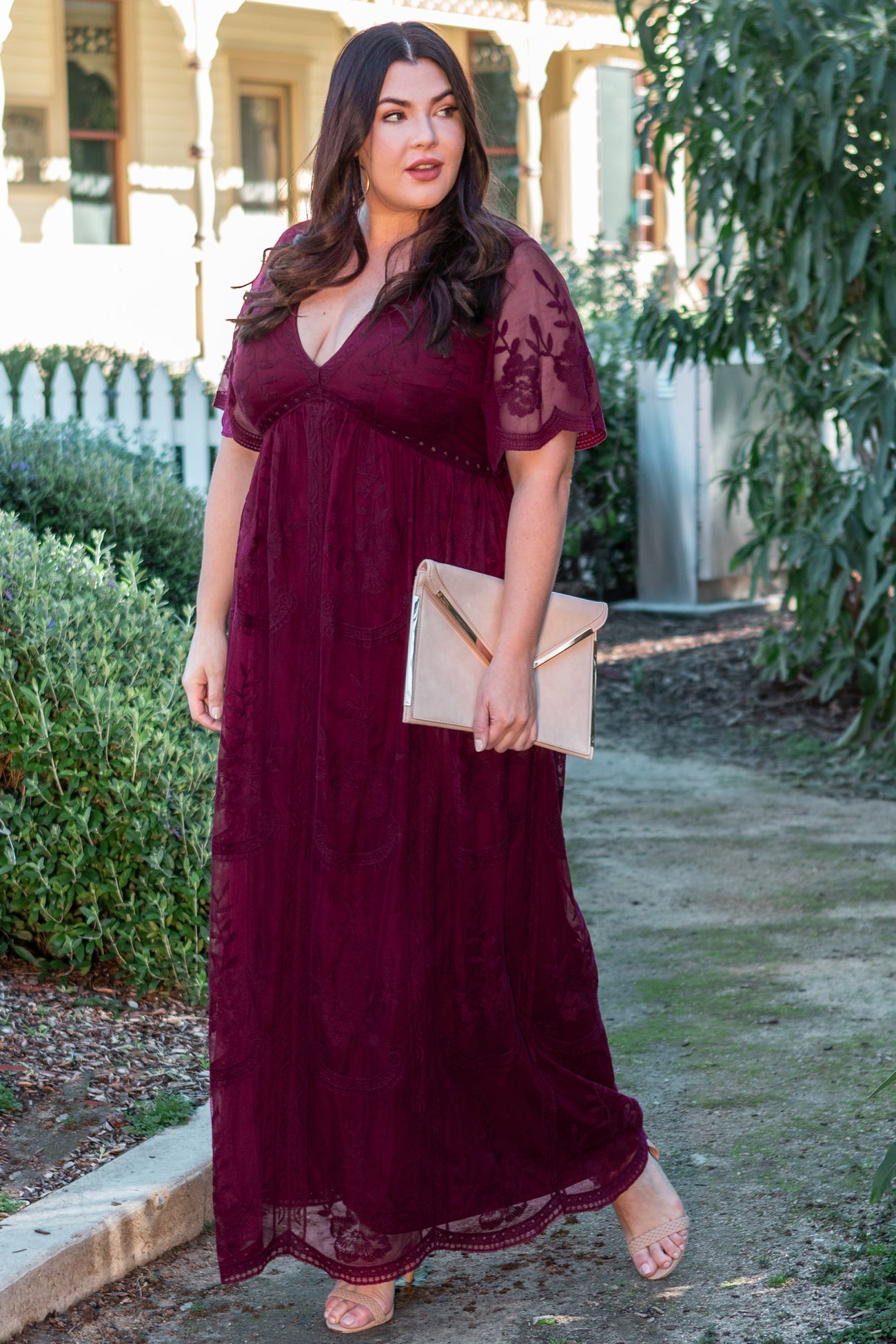 burgundy lace maxi dress self-portrait - Satin formal party PinkBlush Burgundy Lace Mesh Overlay