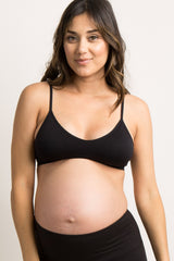 Black Seamless V-Neck Maternity Bralette