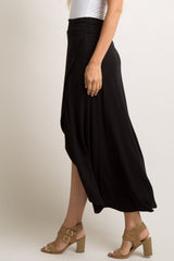 Black Hi-Low Wrap Skirt