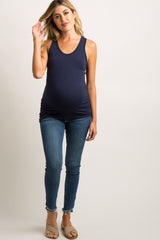 Navy Blue Fitted Maternity Tank Top