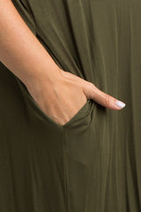 Green Short Sleeve Maternity Maxi Dress