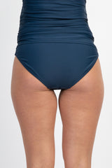 Navy Blue Solid Basic Maternity Bikini Bottoms