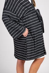 PinkBlush Charcoal Heather Striped Delivery/ Nursing Maternity Robe
