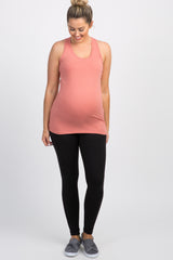 Pink Fitted Maternity Tank Top