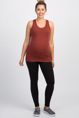 Rust Fitted Maternity Tank Top