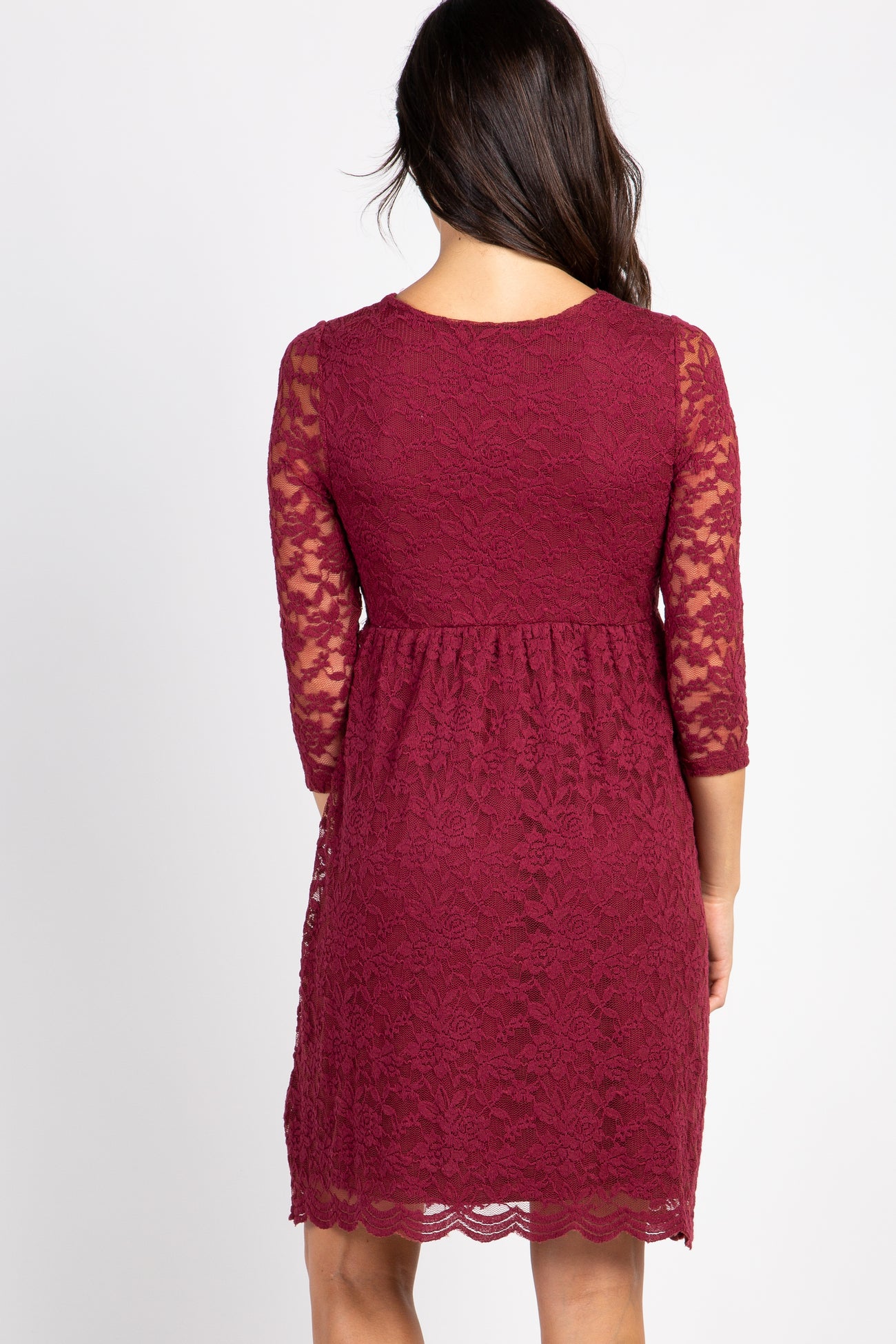 PinkBlush Burgundy Lace Overlay Wrap Dress PinkBlush Burgundy Lace Overlay Wrap Dress