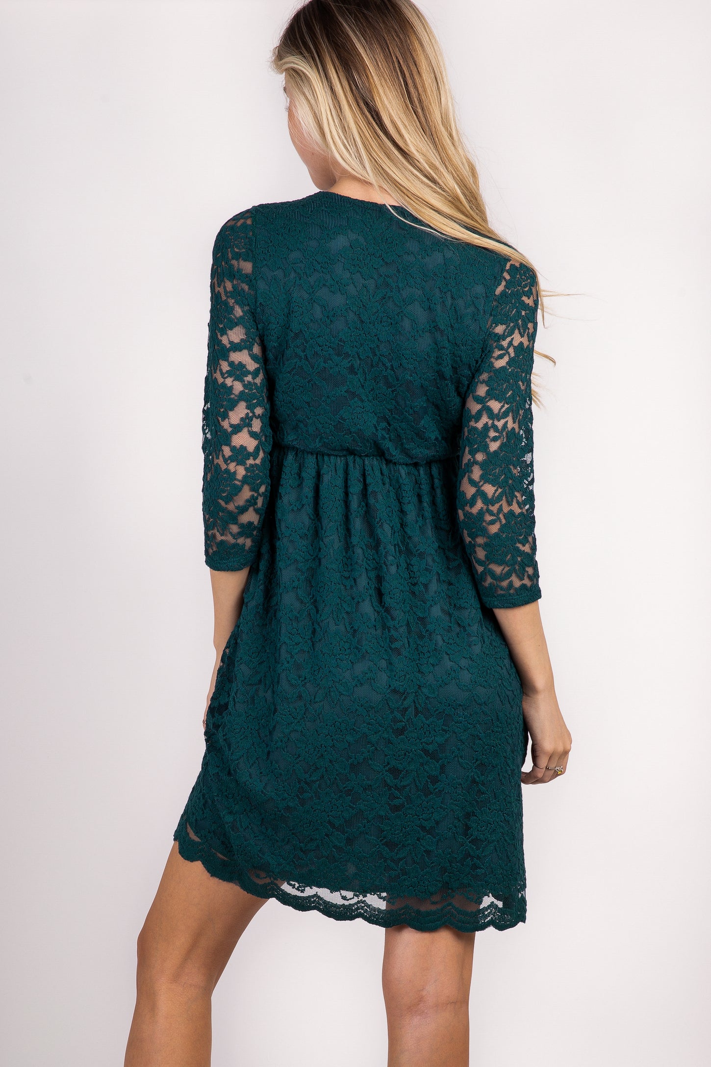 Wrap Overlay PinkBlush Green Dress– Lace Forest