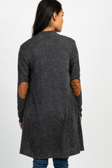 PinkBlush Charcoal Knit Elbow Patch Maternity Cardigan