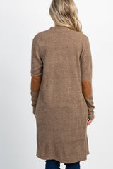 PinkBlush Taupe Solid Knit Elbow Patch Maternity Cardigan