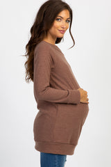 Mocha Basic Maternity Sweater
