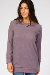 Purple Basic Long Sleeve Sweater