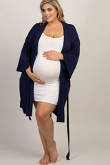 PinkBlush Navy Blue Delivery/Nursing Maternity Plus Robe