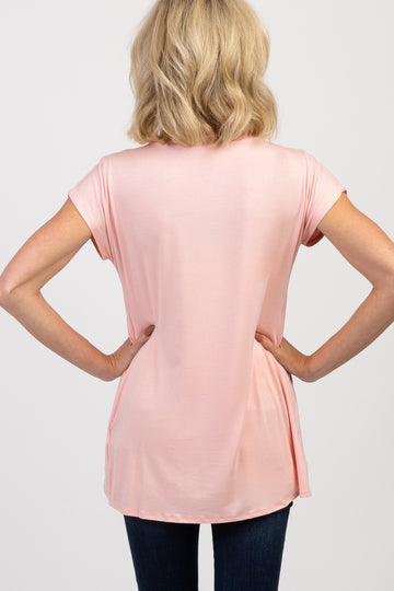 Pink Layered Wrap Front Nursing Top