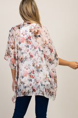Cream Floral Dolman Maternity Cover Up