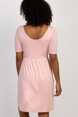 PinkBlush Pink Solid Button Front Dress