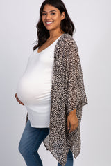 Mocha Leopard Print Chiffon Plus Maternity Cover Up