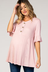 PinkBlush Light Pink Waffle Knit Maternity Tunic