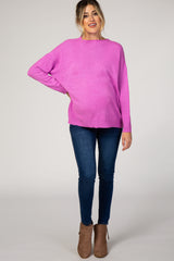 Pink Wide Neck Maternity Sweater