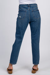 Blue Distressed High Rise Jeans