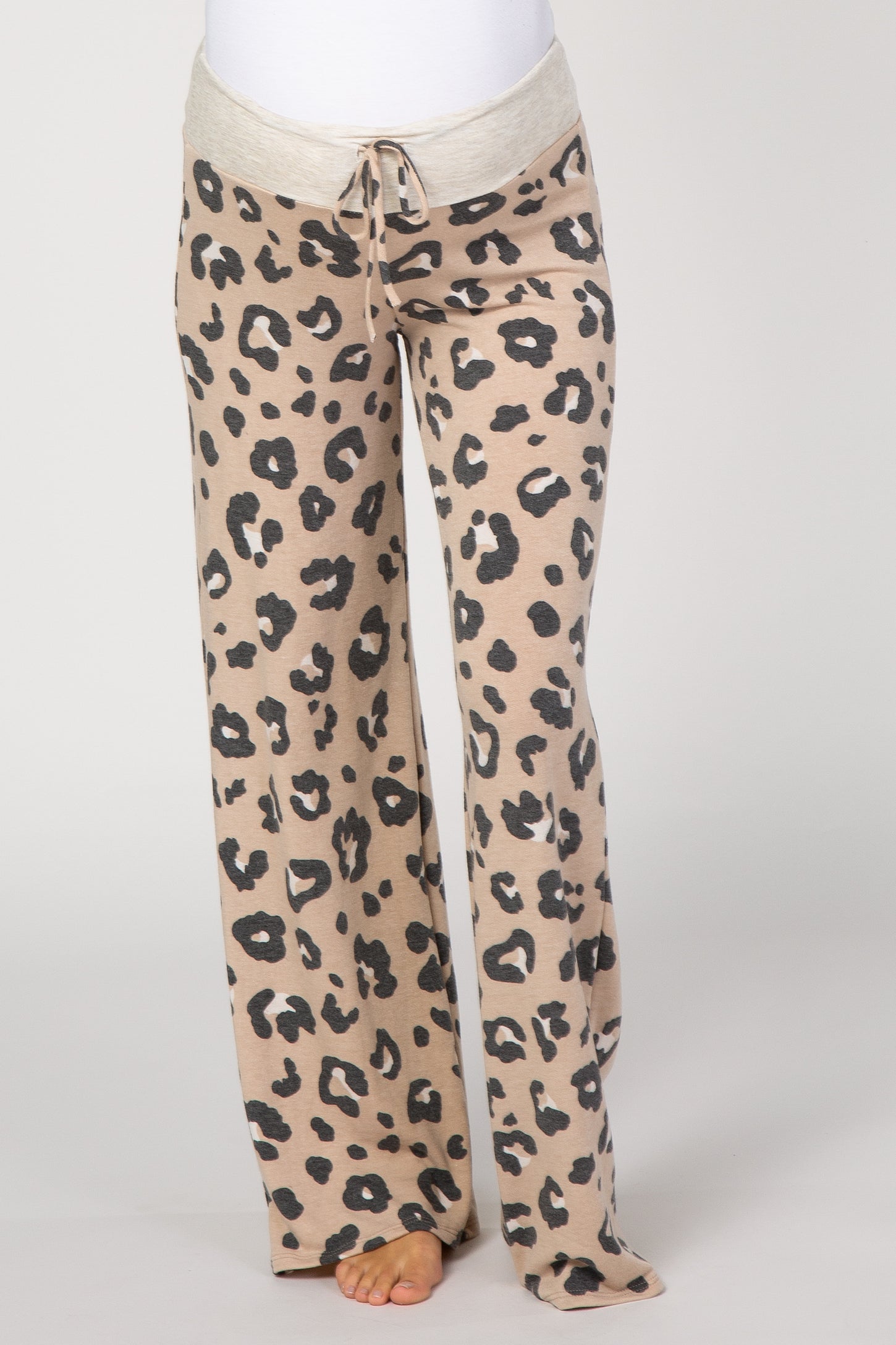 PinkBlush Taupe Leopard Print Maternity Lounge Pants
