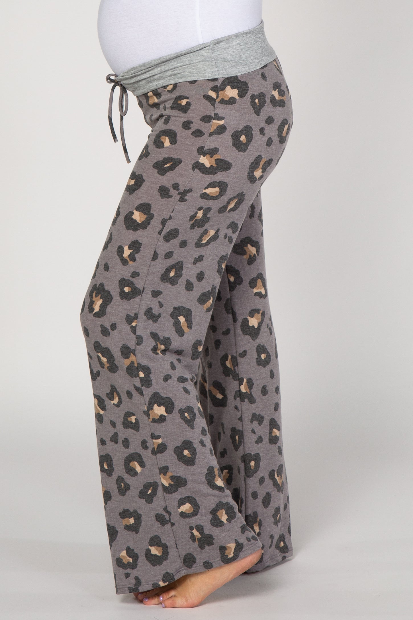 PinkBlush Charcoal Grey Leopard Print Maternity Lounge Pants