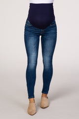 PinkBlush Blue Medium Wash Maternity Skinny Jeans