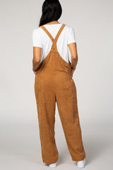 Camel Solid Ribbed Overalls