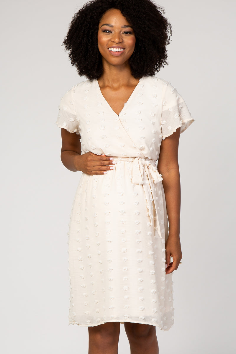 Maternity Swiss Dot Tiered Dress main image 0