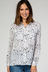 Ivory Star Hi-Low Button Front Blouse
