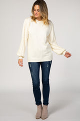 Ivory Cable Knit Sleeve Sweater