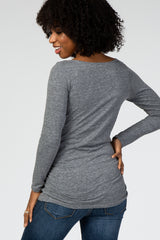 Gray "Might Be A Baby Bump Might Be Cookies" Graphic Maternity Top